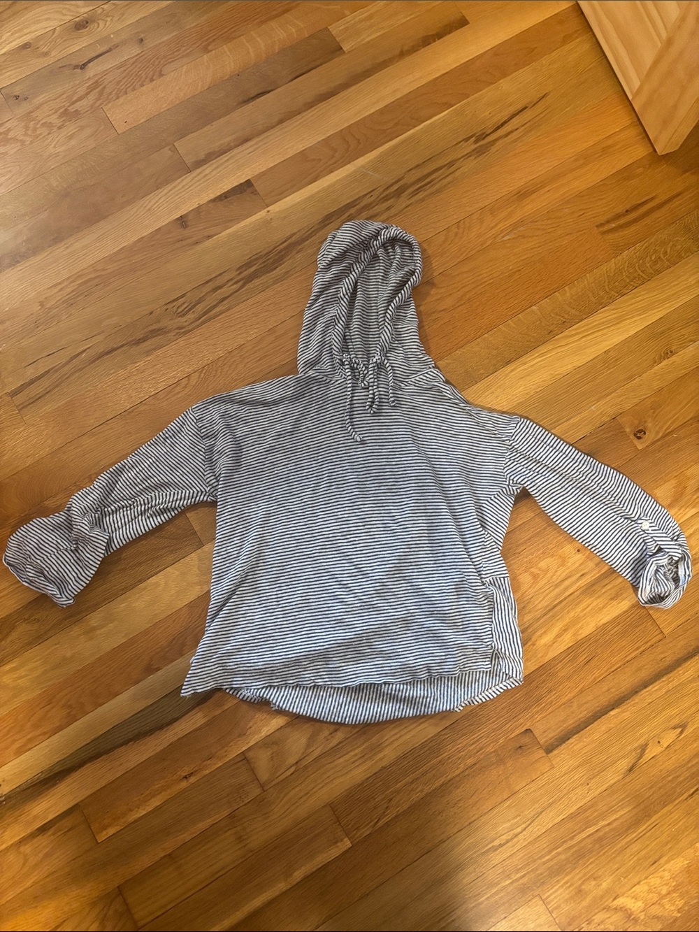 C&C California Striped Knit Hoodie in Navy & White